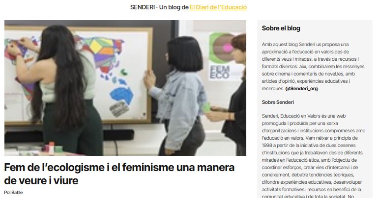 Compartimos el artículo “Fem de l’ecologisme i el feminisme una manera de veure i viure”, por el 8M y todos los días